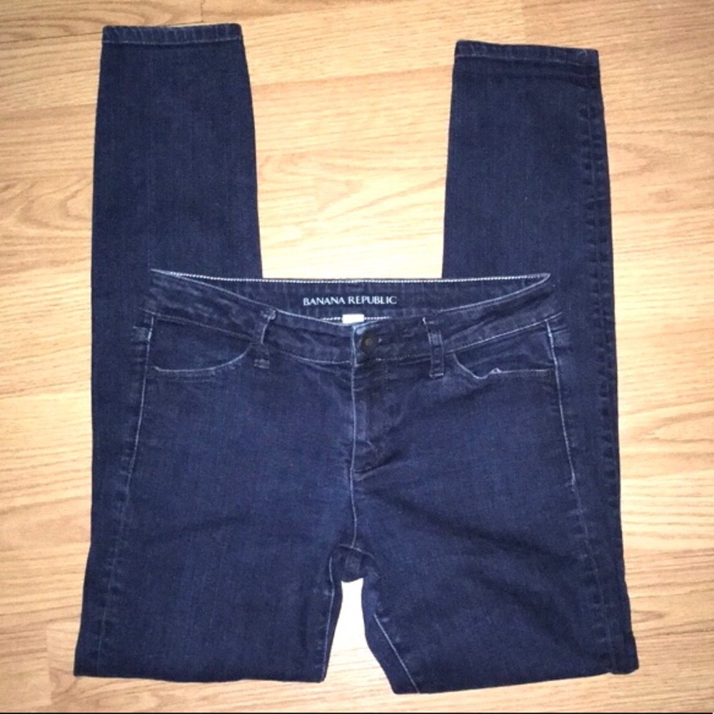 Banana Republic Cotton/Spandex Skinny Ankle Indigo Leggings Jeans Size 28